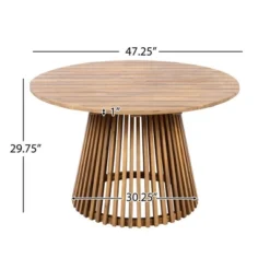 Outdoor Acacia Wood Round Dining Table 47 Inch, Patio Dining Table Finish For Backyard Or Balcony, Acacia Wood Outdoor Patio Table-Koiai -VIDAXL Sale Store GUEST b2299ae2 fc24 49f7 af48 94e144ec1f85