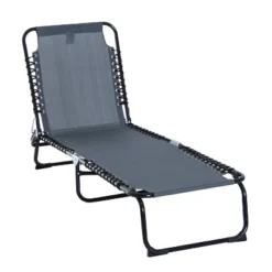 Outsunny Outdoor Folding Chaise Lounge Chair Portable Lightweight Reclining Garden Sun Lounger With 4-Position Adjustable Backrest For Patio, Deck, And Poolside -VIDAXL Sale Store GUEST b26a2e01 b22d 4cfc b423 ca97653c74af