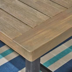 Baxley 6pc Acacia Dining Set With Bench - Sandblast Gray/Gray - Christopher Knight Home -VIDAXL Sale Store GUEST b2ab2b0e 9007 4ee5 abcd e77d656aedff