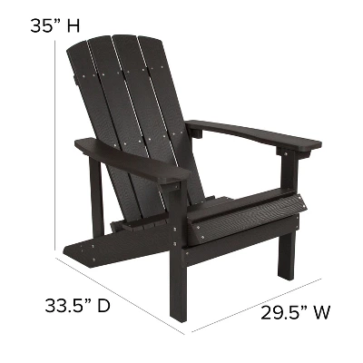 Flash Furniture 3 Piece Charlestown Poly Resin Wood Adirondack Chair Set With Fire Pit - Star And Moon Fire Pit With Mesh Cover 5 Flash Furniture 3 Piece Charlestown Poly Resin Wood Adirondack Chair Set With Fire Pit - Star And Moon Fire Pit With Mesh Cover - Image 5