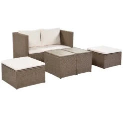 Outdoor Patio 6-Piece PE Wicker Sectional Sofa With 2 Coffee Tables, Brown Wicker + Beige Cushions - ModernLuxe 16 Outdoor Patio 6-Piece PE Wicker Sectional Sofa With 2 Coffee Tables, Brown Wicker + Beige Cushions - ModernLuxe -VIDAXL Sale Store GUEST b4bac65c fc5d 4967 81db de7e4270e873