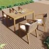 Christopher Knight Home Anson 5 Pieces Outdoor Rustic Acacia Wood Dining Set