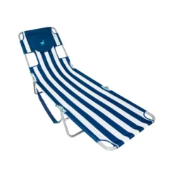 Camco Ostrich Chaise Beach Chair And Backpack Chaise Poolside Lounge Chair With 4 Adjustable Chair Positions And Carrying Straps, Navy Stripes -VIDAXL Sale Store GUEST b4deaf55 db1c 4beb 9979 1cbe65c8bcf8