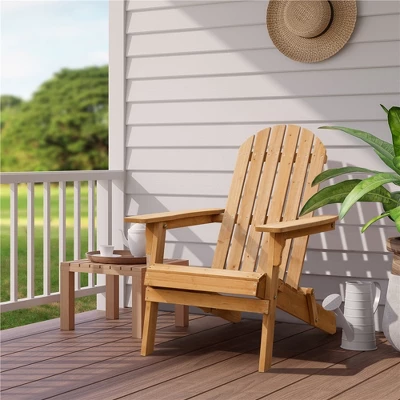 Yaheetech Folding Adirondack Chair Solid Wood Garden Chair Weather Resistant, Brown 1 Yaheetech Folding Adirondack Chair Solid Wood Garden Chair Weather Resistant, Brown