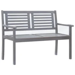 VidaXL 2-Seater Gray Eucalyptus Wood Patio Bench/Loveseat With Anthracite Cushion For Garden, Terrace, Outdoor Living -VIDAXL Sale Store GUEST b52c8c65 a4a8 4c04 842c 7224f0e04334
