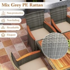 Tangkula 9PCS Patio Rattan Furniture Dining Set Acacia Wood Table Cushioned Chair For Outdoor -VIDAXL Sale Store GUEST b571d0a5 0dad 44ee 8c53 76a3dd4d4a91