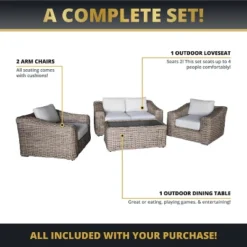 Kinger Home Hawaii 4-Piece Wicker Patio Furniture Set, Outdoor Conversation Patio Set With Deep Seating 10 Kinger Home Hawaii 4-Piece Wicker Patio Furniture Set, Outdoor Conversation Patio Set With Deep Seating -VIDAXL Sale Store GUEST b697a16e 73df 4b8e 8ae3 cc24b5fddec8