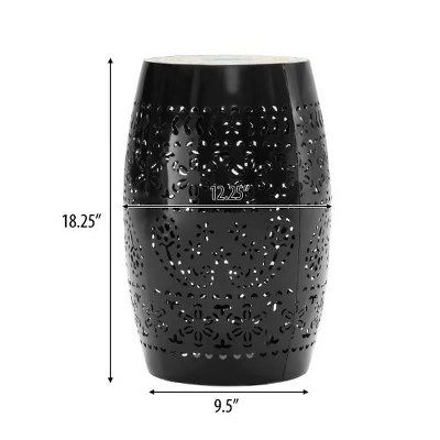 Mosaic Patio Side Table With Roman-patterned Ceramic Tile Top And Iron Frame, Outdoor End Table For Patio -Christopher Knight Home 2 Mosaic Patio Side Table With Roman-patterned Ceramic Tile Top And Iron Frame, Outdoor End Table For Patio -Christopher Knight Home - Image 2