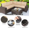 6 Pieces Outdoor Patio Furniture Set, Wicker Patio Conversation Set Sectional Sofa, Brown Patio Sofa With 5 Navy Blue Cushions And 1 Coffee Table -VIDAXL Sale Store GUEST b72edc84 6108 4def 86be 0f19c1423b00