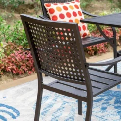 7pc Outdoor Dining Set With Chairs & Metal Table With Umbrella Hole - Captiva Designs -VIDAXL Sale Store GUEST b7c26005 681b 499d 9f4d 2c11e64e8c8c