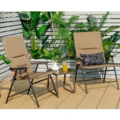 Costway Patio Padded Folding Portable Chair Camping Dining Outdoor Beach Chair GreyBrown -VIDAXL Sale Store GUEST b7fdfb4c ccd6 42c3 a2b5 3a9ffcab50e6