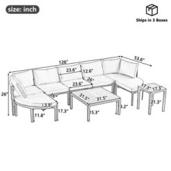 9-Piece Modern Outdoor Sectional Sofa Set, Patio Conversation Set With Cushions & Coffee Table For Backyard, Garden & Deck - HABITRIO -VIDAXL Sale Store GUEST b8f25230 05e9 446f 9c9c 4a46bb2399a1
