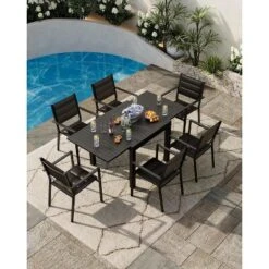 Expandable Patio Table For 4-6 Persons, Extentable Outdoor Dining Table Set -VIDAXL Sale Store GUEST ba446d08 e886 4a6d 80c9 f6b8740bf680