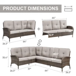 POCASSY Outdoor Sectional Sofa, L Shaped Sectional Couch With All Weather Wicker And Olefin Fabric Cushion Cover, 2 Pieces Sectional Sofa For Balcony 14 POCASSY Outdoor Sectional Sofa, L Shaped Sectional Couch With All Weather Wicker And Olefin Fabric Cushion Cover, 2 Pieces Sectional Sofa For Balcony -VIDAXL Sale Store GUEST bb5e98d0 aee2 4171 918d c81042fc7ab7