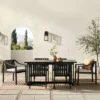 7pc Modern Slatted Wood Outdoor Dining Set - Saracina Home -VIDAXL Sale Store GUEST bbb9be71 0c67 4e88 8406 8e929f8becb1