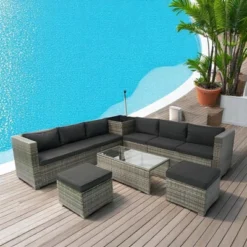 Mshliw 8-Piece Patio Sectional Wicker Rattan Sofa Set With Storage Box, Wicker & Cushions, Outdoor Furniture For Garden, Balcony, Or Backyard -VIDAXL Sale Store GUEST bc5d6943 f128 4810 9b3a 0ede3926a903