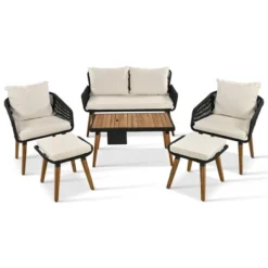 GlasFlength Patio Seating Sets, Comfortable And Stylish Retreat, Blending Modern Elegance With Functionality, Beige, 50.3"*24.9"*33.3" -VIDAXL Sale Store GUEST bc826255 5bab 4270 bdac 81b3f69d69da