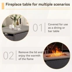 POCASSY All Weather Brown Wicker Outdoor Sectional Sofa With Fire Pit Table, 4PCS Patio Furniture Set With 41" Propane Firepit Table For Outside -VIDAXL Sale Store GUEST bcaf9783 99ae 4ad5 99bb 3401b7994d2a