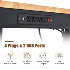 Costway 48" Adjustable Work Bench Heavy-Duty Steel Frame Worktable With Power Outlets -VIDAXL Sale Store GUEST bdd92a8e e593 492b 8536 4d3cf95d7afd