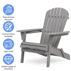 VASIP Set Of 2 Folding Adirondack Chair Outdoor Adirondack Chair Weather Resistant For Garden, Lawn, Backyard -VIDAXL Sale Store GUEST bde19b8f 8e23 46ad b863 d1d8700d46d5