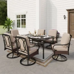 2pk Outdoor Swivel Chairs With Metal Frame, Wicker & Seat & Back Cushions - Captiva Designs -VIDAXL Sale Store GUEST be12ddb3 cf9c 46aa b137 ca5cf286de47