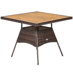 Costway 5PCS Patio Rattan Dining Furniture Set Arm Chair Wooden Table Top -VIDAXL Sale Store GUEST be5d0f14 814a 4e82 a5ea dec1e5465f91