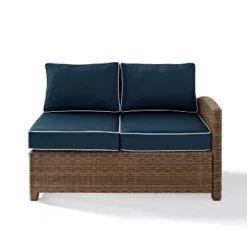 Bradenton Steel Outdoor Sectional Navy/Weathered Brown - Crosley
