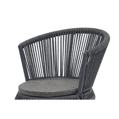 3pc Outdoor Wicker Conversation Set With Cushions - Dark Gray - GODEER 8 3pc Outdoor Wicker Conversation Set With Cushions - Dark Gray - GODEER - Image 8