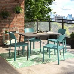 Novogratz April Steel Rectangular Indoor/Outdoor Dining Table -VIDAXL Sale Store GUEST bf5245e1 4ce7 4a3e bfd9 f4fd0416c455