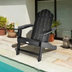 Tangkula Adirondack Chair Outdoor With Cup Holde Weather Resistant Lounger Chair For Backyard Garden Patio And Deck Black/Grey/Turquoise/White -VIDAXL Sale Store GUEST bf6d3cb9 09ac 4c25 806c edd986358142