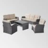 Sanger 5pc Wicker Chat Set Gray - Christopher Knight Home -VIDAXL Sale Store GUEST bfff929c cdd8 427b bd8b 454f81791b9b
