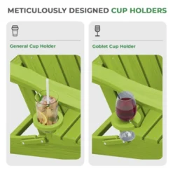 HYLEORY HDPE Folding Adirondack Chair With 2 Cup Holder - Composite Adirondack Chair -VIDAXL Sale Store GUEST c0109ef6 7b35 4b17 8636 405f7a5dd42e