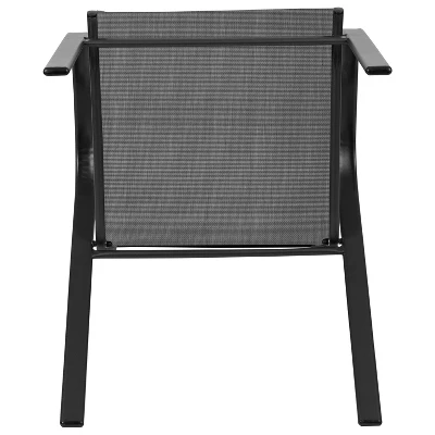 Emma And Oliver 4 Pack Outdoor Stack Chair With Flex Comfort Material - Patio Stack Chair 8 Emma And Oliver 4 Pack Outdoor Stack Chair With Flex Comfort Material - Patio Stack Chair - Image 8