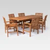 7pc Slatted Extendable Acacia Wood Patio Dining Set - Saracina Home -VIDAXL Sale Store GUEST c08acb1e a0e0 4af5 8a29 896600dc5b64