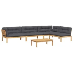 VidaXL Pallet Sofa Set Anthracite Solid Acacia Wood Extra Large Modular -VIDAXL Sale Store GUEST c0b800fe 6774 4f38 a3c0 7f7160b9f630