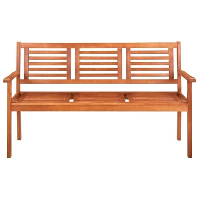 VidaXL Bench Brown Solid Eucalyptus Wood 2-Seater Ergonomic - 59.1" X 23.6" X 35" 7 VidaXL Bench Brown Solid Eucalyptus Wood 2-Seater Ergonomic - 59.1" X 23.6" X 35" - Image 7