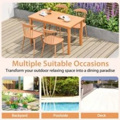 Costway Patio Rectangle Dining Table Teak Wood Spacious Slatted Tabletop Outdoor Up To 6 -VIDAXL Sale Store GUEST c229489b 053c 4374 b137 4fd4e70318d2