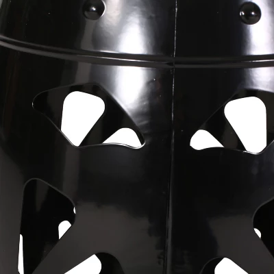 Okak Metal Outdoor Side Table Iron End Table Cylindrical With Flower Cutouts Decorative Large Patio Tables For Indoor Porch Yard Balcony Lawn 4 Okak Metal Outdoor Side Table Iron End Table Cylindrical With Flower Cutouts Decorative Large Patio Tables For Indoor Porch Yard Balcony Lawn - Image 4