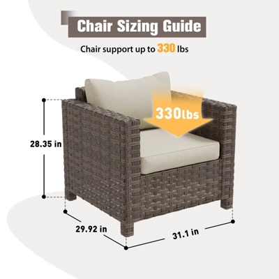 EAGLE PEAK Harbor Haven Hand-Woven Wicker Patio Chair With All Weather Resistant Deep Seat & Wide Rattan, Patio Furniture Chairs 2 EAGLE PEAK Harbor Haven Hand-Woven Wicker Patio Chair With All Weather Resistant Deep Seat & Wide Rattan, Patio Furniture Chairs - Image 2