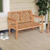 Costway 2-Person Outdoor Garden Bench With Comfy Armrests And Backrest Teak Wood -VIDAXL Sale Store GUEST c36b58a1 cd71 4194 b6f2 09197667d3e8