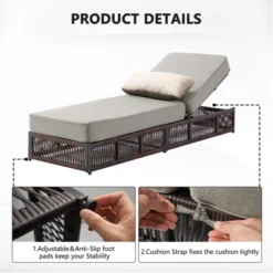 Buenhomino Outdoor Chaise Lounge Chairs With 5-inch Cushions, 5 Level Adjustable Backrest Recliner For Poolside Lounging Or Patio Retreat -VIDAXL Sale Store GUEST c36d0df8 c260 4bb6 8906 52db912553f8