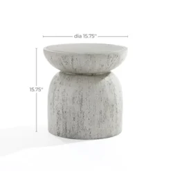 LuxenHome Outdoor Side Table, 16" Concrete End Tables For Patio,Off White And Gray Weathered Round Table,Accent Table For Indoor Outdoor Off-White -VIDAXL Sale Store GUEST c42abcbd a2d5 42e3 811f 29733b26bcae