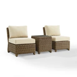 Bradenton 3pc Wicker Armless Chairs With Side Table - Crosley -VIDAXL Sale Store GUEST c441017f 73bf 451c 83f8 108078b7fc48