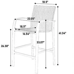 ELJGET 3 Piece Outdoor Bar Stools Set, Outdoor Wicker Patio Bar Height Stools Set With Glass Table Top For Garden, Deck, Balcony, Brown -VIDAXL Sale Store GUEST c45b05a0 f358 47f8 87d6 3e322ab86385