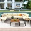 9-Piece Modern Outdoor Sectional Sofa Set, Patio Conversation Set With Cushions & Coffee Table For Backyard, Garden & Deck - HABITRIO