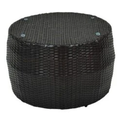 4pc Wicker Half-Moon Patio Set With Cushions - Brown/Beige - GODEER -VIDAXL Sale Store GUEST c52abc7d 45fc 4293 9056 6c2c2e2dfaf5