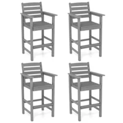 Tangkula Patio Bar Stools Set Of 4 Tall Adirondack Chair W/ Backrest Armrests & Footrests -VIDAXL Sale Store GUEST c56bb0c4 af20 4ff0 b080 7e0ad07ad97e