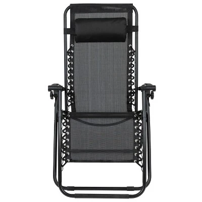Merrick Lane Set Of 2 Folding Mesh Upholstered Zero Gravity Chair With Removable Pillow And Cupholder Tray 4 Merrick Lane Set Of 2 Folding Mesh Upholstered Zero Gravity Chair With Removable Pillow And Cupholder Tray - Image 4