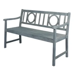 Apollo 3-Seat Circle-Back Acacia Wood Outdoor Garden Patio Bench - JONATHAN Y -VIDAXL Sale Store GUEST c626b1ea bb3d 43bd 8b90 57364b363629