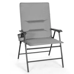 Costway Patio Padded Folding Portable Chair Camping Dining Outdoor Beach Chair GreyBrown -VIDAXL Sale Store GUEST c65e5e4a fd5b 4fd7 a5a4 c2dbb10fc8d8